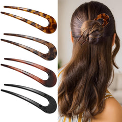 6PCS French Hair Pins for Women, Tortoise Shell French Pins Hair, Large Hair Styling Pins for Thin Thick Hair, 3 Internal Teeth Hair Sticks, Lialys Hair Pin for Buns, French Twist Pin Wavy U Shaped