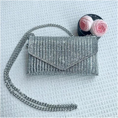 Evening Bag Rhinestone Purse Hand Bags For Women Handbags Chain Silver Purse Party Bags