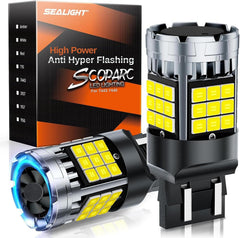 SEALIGHT LED Brake Light Bulbs, 3156 3157 LED Bulb Red, 600% Brighter 3056 3057 3457R 4057 4156 4157 Anti Hyper Flash Error Free Tail Stop Parking Lights, with Built-in Resistor, Brilliant Red, 2 Pcs