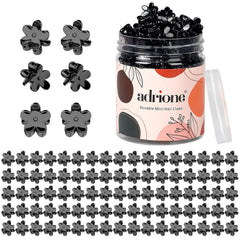 Mini Flower Hair Clips Pack for Women - 100 Creaseless Styling Claw Clips for Bangs and Tiny Hair Styling