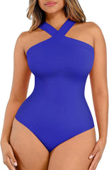 Lover-Beauty Women Shapewear Tummy Control Bodysuit Halter Bodysuit Thong