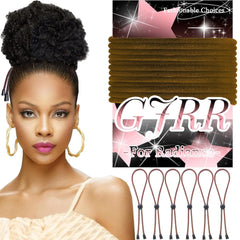 Adjustable Hair Ties for Thick, Curly Hairstyles - Afro Puffs, Ponytails, Locs, Pineapples for Black Women and Girls (Pack of 6)