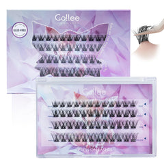 Gollee Self Adhesive Eyelashes 10-16mm | No Glue Needed Pre-Glued Lash Clusters | 48 Clusters Wispy Natural Look | Reusable Beginner Friendly No Residue