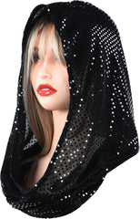 sequin unisex rave hood/festival outfit/hood, sparkly bandana Rave Accessories, Rave Gear