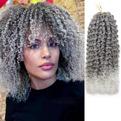 8 Packs Curly Crochet Hair GoGo Curl Crochet hair for Women Natural Black Deep Wave Braiding hair,Synthetic Bohemian Crochet Braid Water Wave Crochet hair Extensions(18inch, 1B)