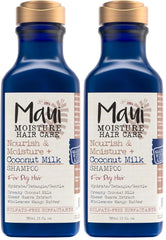 Maui Moisture Nourish & Moisture + Coconut Milk Shampoo to Hydrate and Detangle Curly Hair, Lightweight Daily Moisturizing Shampoo, Vegan, Silicone & Paraben-Free, 13 fl oz