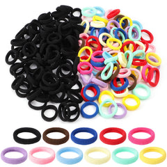 200Pcs Baby Hair Ties, Soft Cotton Toddler Hair Ties 1 Inch Multicolor Seamless Hair Bands Stocking Stuffers for Kids Girls Gifts