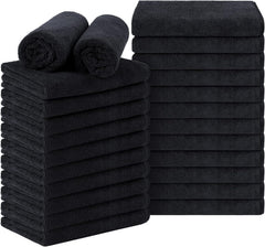 Orighty Black Salon Towel, Pack of 12 (Not Bleach Proof, 16 x 29 Inches) Super Soft and Absorbent Microfiber Hair Salon Towels for Salon, Hand, Gym, Bath, Spa and Home Hair Care