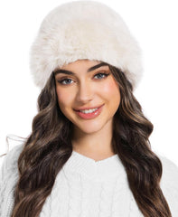 Women's Faux Fur Fluffy Bucket Hat Winter Warm Fuzzy Mongolian Hat Fisherman Cap Beanie