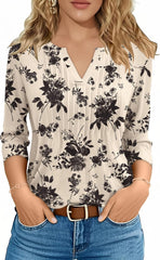 FreshNight 3/4 Lenght Sleeve Womens Tops Summer Tops for Women V Neck Blouses Dressy Casual 2025 Trendy
