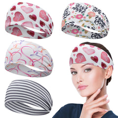 ABAMERICA Headbands with Button for Mask, Wide Nurses Headbands Non Slip Elastic Ear Protection for Women Men Doctors Sweatband Headband
