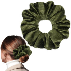 CEELGON Black Big Velvet Scrunchie 6.5 Inches Jumbo Scrunchies Hair Ties Oversized Ponytail Holder for Thick Curly Hair Extra Large Hair Accessories for Women (Black)