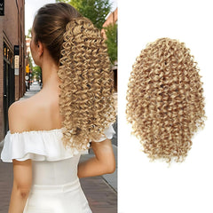 10 Inch Drawstring Ponytail Extension for Black Women, Curly Long Hair Ponytail, Natural Black Pony Tails Hair Extensions with Secure Fit for Easy Daily Wear (1B)