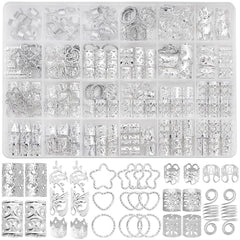 260 Pcs Hair Jewelry for Braids,Hair Beads Accessories for Dreadlock,Metal Hair Clips Cuffs Rings,Loc Rave Hair Charm Decorations Adjustable Kits for Men Women Silvery