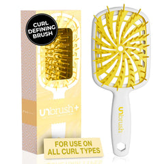 FHI Heat UNbrush Plus — Curly Hair Brush for Gentle & Effective Detangling on Wet or Dry Fragile Hair Types — Detangler Brush w/ 84 UltraFlex Bristles, Ultra-light, Vented, Anti Static Hairbrush