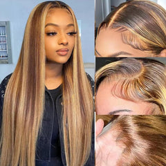 30 Inch 13x6 Lace Front Wigs Human Hair Straight HD Lace Front Wigs Human Hair Pre Plucked Straight Wigs Human Hair 13x6 Straight Lace Frontal Wigs 200 Density Glueless Wigs Human Hair for Women