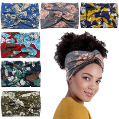 Wide Headbands for Women Girls, Large Bandana Boho Headbands Workout Yoga Running Hair Bands for Women's Hair, Non Slip Sweat Head Bands,Pack of 6