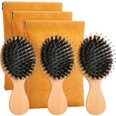 Travel Hair Brush, Mini Boar Bristle Hair Brush for Women - Small Portable Compact HairBrush for Girls Kids Women Best Gift, Travel Size for Purse, Vacation, Business Trips & Outings