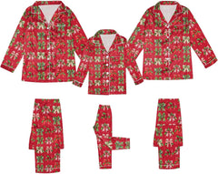 Christmas Family Matching πππππ’as Santa Claus Long Sleeve Button Down ππ Set Xmas Festival ππ‘πππ₯wear with Pocket