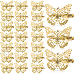 OBTANIM Butterfly Hair Clips, 12 Pcs Cute Metal Butterfly Hair Claw Pins Barrettes Accessories for Girls and Women (Silver)