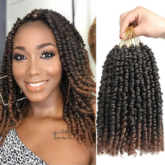 Passion Twist Crochet Hair 10 Inch 6 Packs Pre-Twisted, Pre-Looped, Wavy, Curly, Short Bohemian Crochet Braids Hair for Black Women, Kids & Girls (10 Inch,1B)