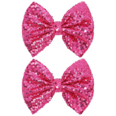 CN 5 Inch Gold Glitter Hair Bows for Girls Alligator Clips Sparkly Sequin Hair Accessories for Kids Toddler Women on Birthday Wedding Christmas and Party