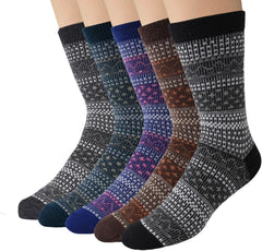 Mens Wool Socks for Winter Thick Warm Hiking Sock Soft Casual Nordic Boot Socks
