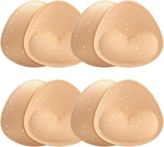 Waterproof Bathing Suit Cups Inserts - 4 Pairs Swimsuit Pads Heart Push up Insert for Women, Bikini Padding Insert