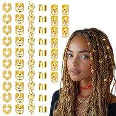 50PCS Silver Hair Jewelry for Braids Accessories Loc Jewelry for Hair Dreadlocks Adjustable Hair Rings Hair Cuff Hair Charms Braid Jewelry Hair Beads Decorations for Men Women(Silver)