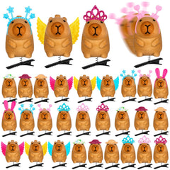 12Pcs Sprouts Rave, Cute Capybara Hair Clip for Festival Accessories Party Trinkets