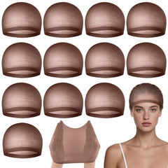 PLULON 6 Pcs Black Wig Cap for Women, Mesh Stocking Wig Caps Net Closed End Hair Mesh Net Liner Ultra-thin Invisible for Women Men Cosplay Show Halloween Bachelorette Party Music Festivals Daily Life