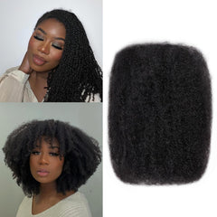 Afro Kinkys Bulk Human Hair For Braiding Afro Kinky-Curly Human Hair Bulk For Mini Twist Hair 12Inchs 50g/pack Bulk Human Braiding Hair For Micro Locs Extensions (1B, 12Inchs,50g/pack)