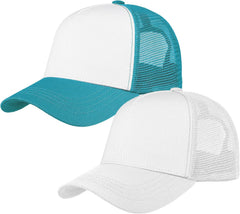 Falari 5-Panel Mesh Baseball Cap, Trucker Hat, Structured Plain Design, Cotton, Adjustable Size