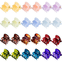 Hotop Hair Clip, 24 Pcs Small Mini Hair Claw Clips for Girls and Women, Non-Slip Plastic Tiny Jaw Clips, Clear