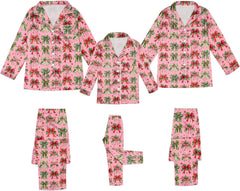 Christmas Family Matching πππππ’as Santa Claus Long Sleeve Button Down ππ Set Xmas Festival ππ‘πππ₯wear with Pocket