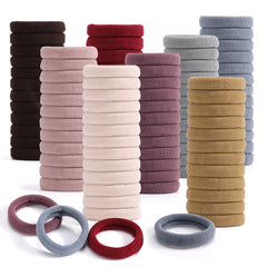 100PCS Black Hair Ties for Women, No Crease No Damage, Seamless Cotton Bands for Thick Thin Hair, Soft Ponytail Holders, Accessories for Girls