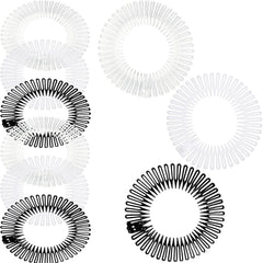 Shappy 9 Pieces Full Circular Stretch Comb Flexible Plastic Circle Comb Stretch Hair Headband Hairband Holder for Women Girls, 3 Colors(Black, Coffee, Tortoise Shell)