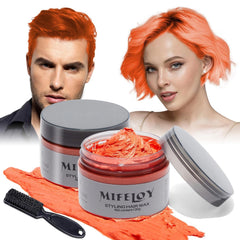 Temporary Purple Hair Spray Color Wax with Dye Brush, Instant Natural Violet Hairstyle Cream 4.23 oz, Disposable Coloring Mud for Men Women, Washable Styling Pomades, Party Cosplay DIY Halloween