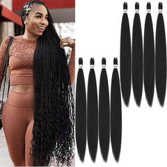 Pre Stretched Braiding Hair 22 Inch 6 Packs Professional Soft Yaki braiding Hair For Braids Hot Water Setting Synthetic Crochet Hair Extensions (T1B/30/27, 22 Inch (Pack of 6))