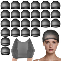 PLULON 6 Pcs Black Wig Cap for Women, Mesh Stocking Wig Caps Net Closed End Hair Mesh Net Liner Ultra-thin Invisible for Women Men Cosplay Show Halloween Bachelorette Party Music Festivals Daily Life