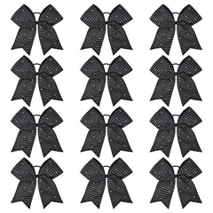 CEELGON 12 PCS Neon Green Glitter Cheer Bows Large 8” Full Rhinestones Shiny Cheer Bow Elastic Hair Tie Bows for Teens Girls Softball Competition Sports Cheerleaders (Neon Green)
