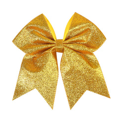 7" Large Glitter Cheer Hair Bows Clip for Girls and woman - Sparkling Gold