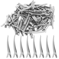 Super Z Outlet Silver Alligator Teeth Prongs Clips Holders for Hair Care, Arts & Crafts Projects, Dry Hanging Clothing, Office Paper Document Organization (100 Pieces) (6cm)