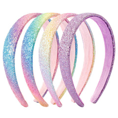 Headbands for Girls Women Glitter Rainbow Headband Women Girls Sparkly Pink Headband Gold White Hair Band for Girl Headbands Bling Head Bands Hair Accessories for Party Holiday Back to School