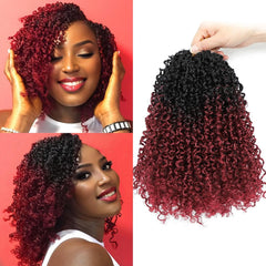 Aksice 8 Inch Yanky Twist Crochet Hair for Black Women 8 Packs Pre-looped Yankee Twist Hair Brown Spring Mini Passion Twist with Curly Ends Synthetic Crochet Braids (8 Inch, OT30#)