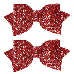 Glitter Sparkly Orange Hair Bow Clips 4" Cute Shiny Happy Fall Cheer Barrettes Alligator Hairpin for Toddler Teen Girls School Kids Thanksgiving Halloween Xmas Gift Accessories
