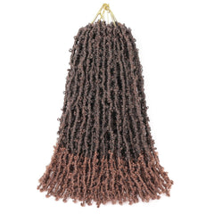 GUOHUI Super Light Butterfly Locs Crochet Hair 12 Inch 6 Packs Pre-Looped Soft Distressed Faux Locs Braids for Women Kids (12 Inch,1B#)