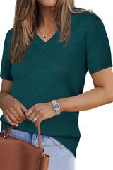 Arach&Cloz Women's Wool Blend Summer Fall Tops Lightweight Business Casual Blouses