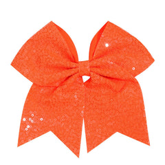 1 Pcs 8" Large Sequin Cheer Bows Clips, Cheerleading Glitter Hair Bow with Alligator Clips Hair Accessories for Cheerleaders Football Competition Sports (Blue)
