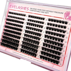 HBZGTLAD Fluffy Thick Lash Clusters DIY Eyelash Extension 8-16mm Mix Lash Clusters 60D80D100D120D160DWispy Individual Eyelash Extensions Cluster (300pcs60D80D100D DD curl)